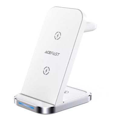 Беспроводное зарядное устройство AceFast Wireless Charger Desktop Holder 3в1 (E15) White, белый