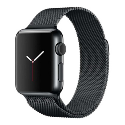 Ремешок Gurdini Milanese Loop (миланский сетчатый-17) Apple Watch 38mm/40mm Space Black