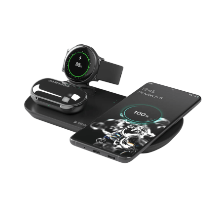 Зарядная станция Deppa 3в1 17,5W (24011) Black, чёрный