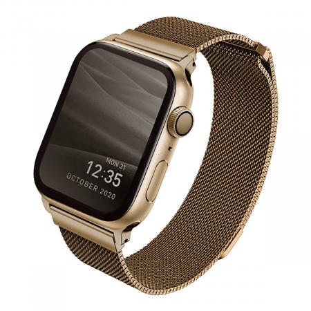 Ремешок UNIQ для Apple Watch 42/44/45 мм Dante Strap Mesh Steel (44MM-DANGLD) Золотой