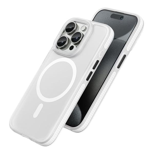 Чехол hoco. DROP PROOF Magnetic Smartphone Case для Apple iPhone 15 Pro Прозрачный белый