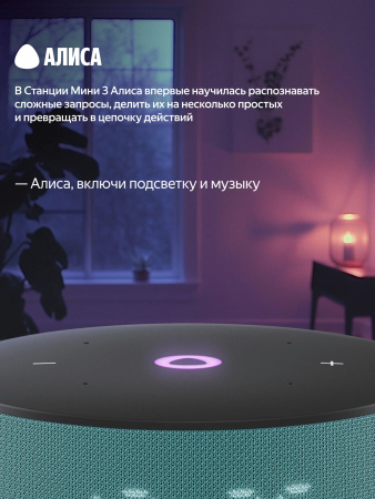 Умная колонка Яндекс.Станция Мини 3 (Алиса) Мятный