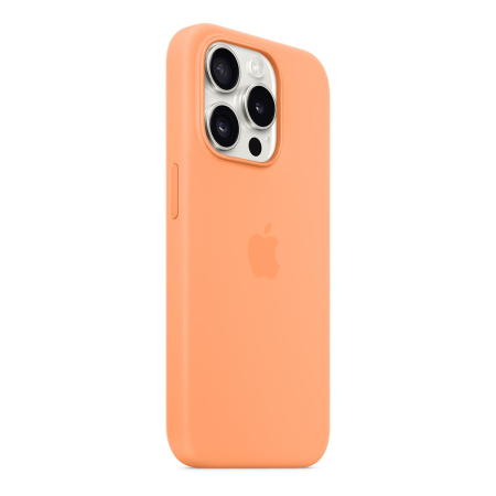 Чехол Silicone Case для Apple iPhone 15 Pro с MagSafe  Orange Sorbet, оранжевый