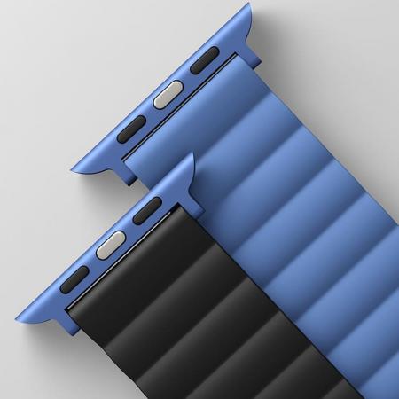 Силиконовый ремень UNIQ для Apple Watch 41/40/38 мм Revix reversible Magnetic (41MM-REVBLUBLK) Синий/Черный