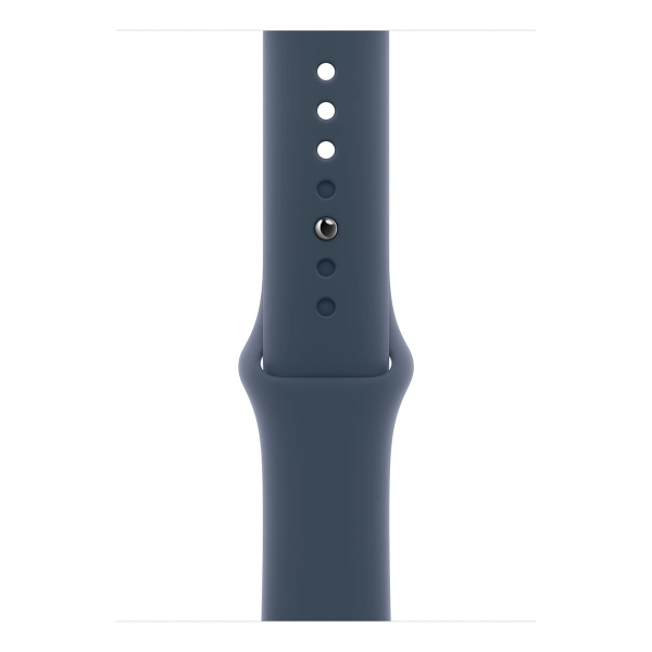 Apple Watch Series 9, 45 мм корпус из алюминия цвета «Silver», ремешок Sport Band размера M/L цвета «Storm Blue»