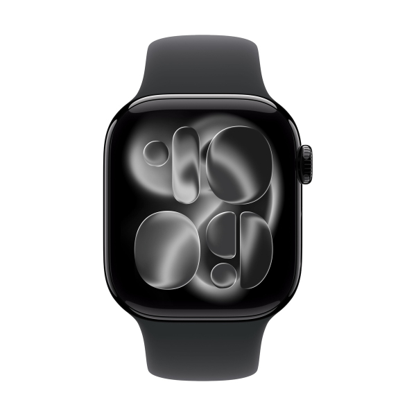 Apple Watch Series 11, 42 мм корпус из алюминия цвета «Jet Black», ремешок Sport Band размера S/M цвета «Black»