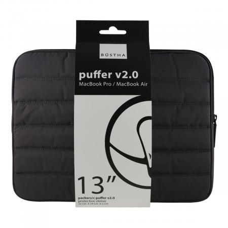 Чехол для Macbook Air/Pro 13 (18/20) Bustha Puffer Sleeve Nylo/Leather (BST755249) Asphalt