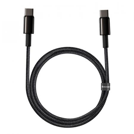 Кабель Baseus Type-C – Type-C Tungsten Gold Fast Charging Data Cable, 100W, 2 м (CATWJ-A01) Черный