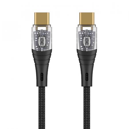 Дата-кабель Deppa Crystal USB-C - USB-C, 60W, 1 м (72502) Черный