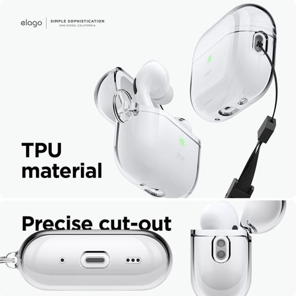 Чехол для Airpods Pro 2 Elago CLEAR HANG CASE (EAPP2CL-HANG-CL) Прозрачный