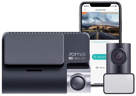 Видеорегистратор Xiaomi 70mai Dash Cam A800S-1 4K + RC06 set, 2 камеры, GPS