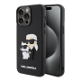 Чехол Karl Lagerfeld для iPhone 15 Pro 3D Rubber Karl & Choupette Hard (KLHCP15L3DRKCNK) Черный
