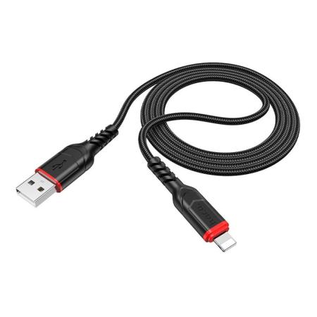 Подарок - USB кабель hoco. Anti-Bending разъем Lightning, 1 м (X59) Черный