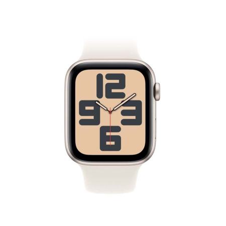 Apple Watch SE (2024), 40 мм корпус из алюминия цвета «Starlight», ремешок Sport Band размера M/L цвета «Starlight»