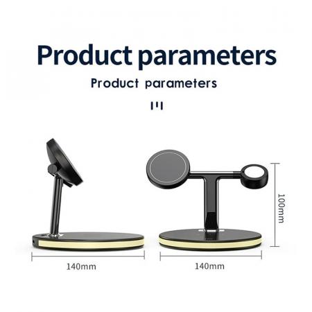 Беспроводное зарядное устройство 3в1 Wireless Charging Station Dock 25W Black, черный