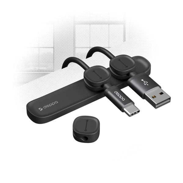 Держатель для кабелей Deppa Mage Cable, магнитный (55192) Черный